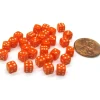 Dice-30 Deluxe Rounded Corner Six Sided D6 5mm .197 Inch Small Tiny Dice - Orange - Your Source for Gaming Essentials