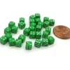 Dice-30 Deluxe Rounded Corner Six Sided D6 5mm .197 Inch Small Tiny Dice - Green - Your Source for Gaming Essentials