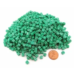 Dice-1000 Six Sided D6 5mm .197 Inch Die Small Tiny Mini Miniature Green Dice - Your Source for Gaming Essentials