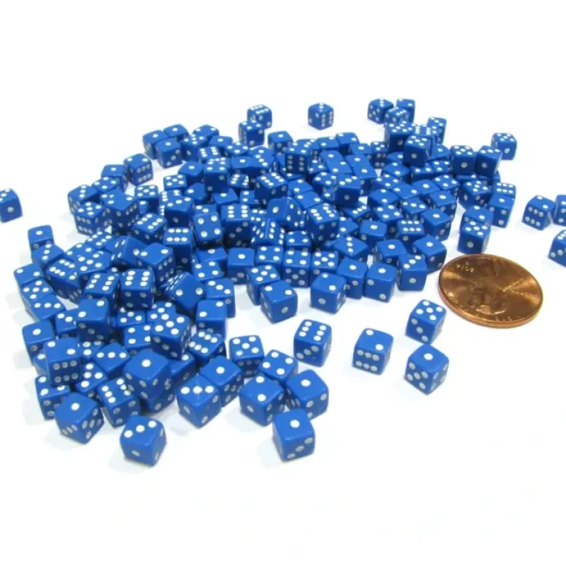 Dice-200 Six Sided D6 5mm .197 Inch Die Small Tiny Mini Miniature Blue Dice - Your Source for Gaming Essentials