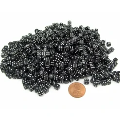 Dice-1000 Six Sided D6 5mm .197 Inch Die Small Tiny Mini Miniature Black Dice - Your Source for Gaming Essentials