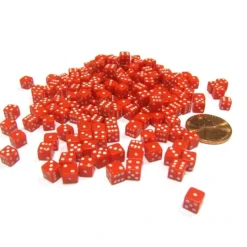Dice-200 Six Sided D6 5mm .197 Inch Die Small Tiny Mini Miniature Red Dice - Your Source for Gaming Essentials
