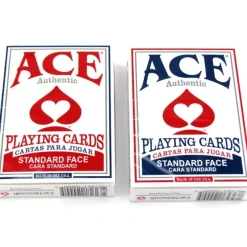 Cards-Ace Standard Size Playing Cards with Standard Faces - 1 Red Deck and 1 Blue Deck - Your Source for Gaming Essentials