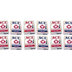 Cards-Ace Standard Size Playing Cards with Giant Faces - 6 Red Decks, 6 Blue Decks - Your Source for Gaming Essentials