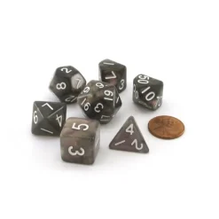 Dice-Acrylic Stardust 7-Die Polyhedral 16mm Dice Set - Supervolcano - Your Source for Gaming Essentials