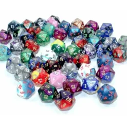 Dice-Bag of 50 Assorted Loose Gemini d20 Dice - Your Source for Gaming Essentials