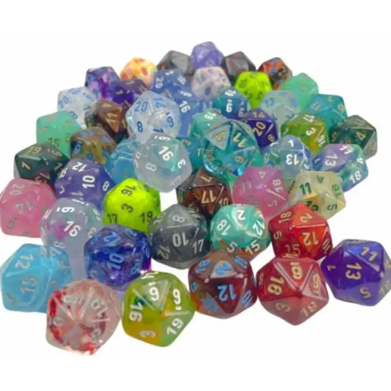 Dice-Bag of 50 Assorted Loose Signature d20 Dice - Your Source for Gaming Essentials