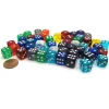 Dice-Bag of 50 Assorted Loose Translucent 12mm D6 Dice - Your Source for Gaming Essentials
