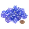 Dice-Bag of 20 Borealis Polyhedral Dice - Purple with White Numbers - Your Source for Gaming Essentials