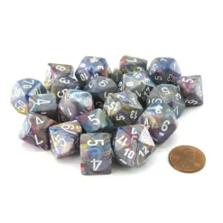 Dice-Bag of 20 Festive Polyhedral Dice - Carousel with White Numbers - Your Source for Gaming Essentials