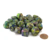 Dice-Bag of 20 Festive Polyhedral Dice - Rio with Yellow Numbers - Your Source for Gaming Essentials