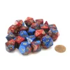 Dice-Bag of 20 Gemini Polyhedral Dice - Blue-Red with Gold Numbers - Your Source for Gaming Essentials