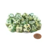 Dice-Bag of 20 Marble Polyhedral Dice - Green with Dark Green Numbers - Your Source for Gaming Essentials