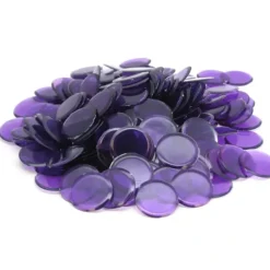 Board Games-Bag of 250 Plastic 19mm Round Sorting Chip Gaming Accessory - Purple - Your Source for Gaming Essentials