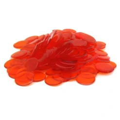 Board Games-Bag of 250 Plastic 19mm Round Sorting Chip Gaming Accessory - Orange - Your Source for Gaming Essentials