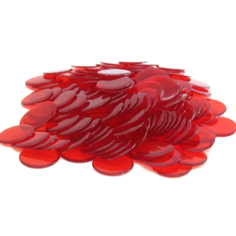 Board Games-Bag of 250 Plastic 19mm Round Sorting Chip Gaming Accessory - Red - Your Source for Gaming Essentials