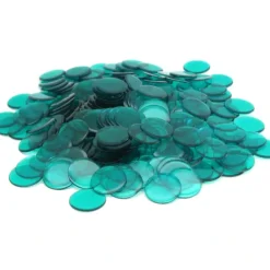 Board Games-Bag of 250 Plastic 19mm Round Sorting Chip Gaming Accessory - Green - Your Source for Gaming Essentials