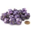 Dice-Bag of 20 Vortex Polyhedral Dice - Purple with Gold Numbers - Your Source for Gaming Essentials