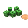 Dice-Battle Dice German 11mm D6 6-Sided 5 Piece Set - Green with Black Etches - Your Source for Gaming Essentials