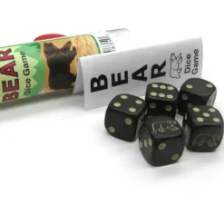 Dice-Black Bear Dice Game 5 Dice Set with Travel Tube and Instructions - Your Source for Gaming Essentials