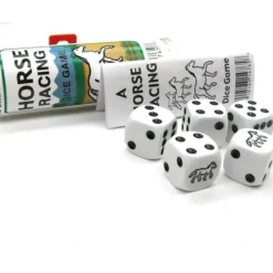 Dice-Black Horse Racing Dice Game 5 Dice Set with Travel Tube and Instructions - Your Source for Gaming Essentials