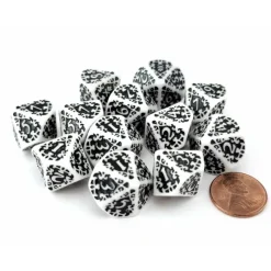 Dice-Blood & Plunder Pack of 12 D10 Unaligned Nationality Dice - White with Black - Your Source for Gaming Essentials