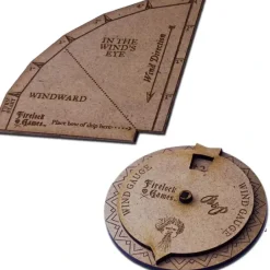 Board Games-Blood & Plunder Template Set: Wooden Turning Gauge and Wind Direction Compass - Your Source for Gaming Essentials