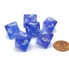 Dice-Borealis 15mm 8 Sided D8 Chessex Dice, 6 Pieces - Purple with White - Your Source for Gaming Essentials