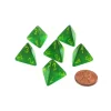Dice-Borealis 18mm D4 Chessex Dice, 6 Pieces - Maple Green with Yellow Numbers - Your Source for Gaming Essentials