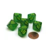 Dice-Borealis 16mm Tens D10 (00-90) Chessex Dice, 6 Pieces - Maple Green with Yellow - Your Source for Gaming Essentials