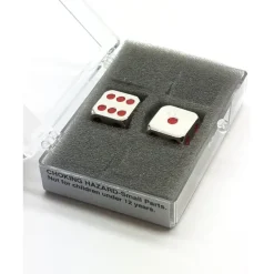 Dice-Box of 2 Zinc Metal Alloy D6 15mm Heavy Dice - Red Pips - Your Source for Gaming Essentials