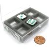 Dice-Box of 2 Zinc Metal Alloy D6 15mm Heavy Dice - Green Pips - Your Source for Gaming Essentials