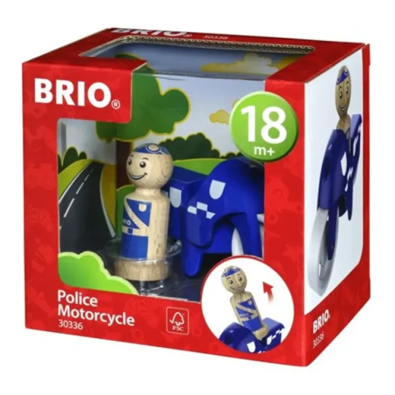 Toys-BRIO Wooden Police Officer and Motorcycle Toddler Play Toy - Your Source for Gaming Essentials