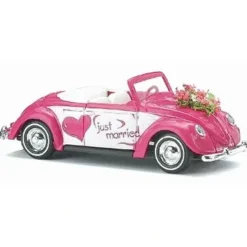 Discount Busch 46707 1:87 Volkswagen Bug Just Married Pink - Your Source for Gaming Essentials Trains