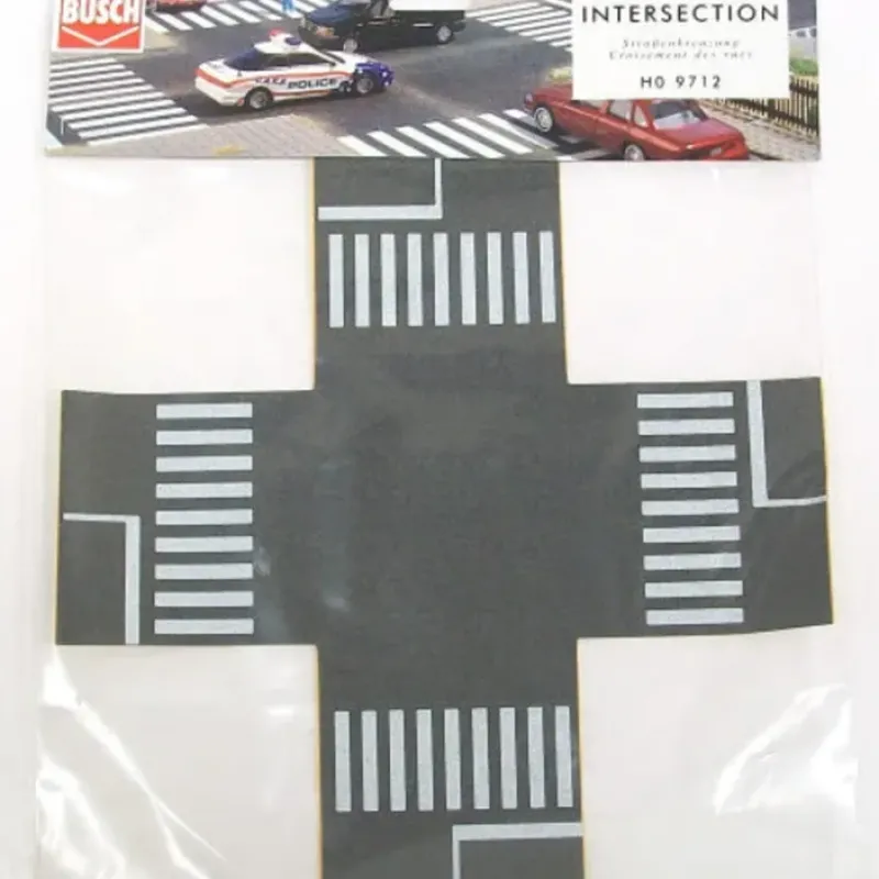 Clearance Busch 9712 HO Scale Asphalt Road City Intersection - Your Source for Gaming Essentials Trains
