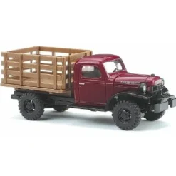 Outlet Busch 44001 HO Scale Maroon Dodge Power Farm Truck - Your Source for Gaming Essentials Trains