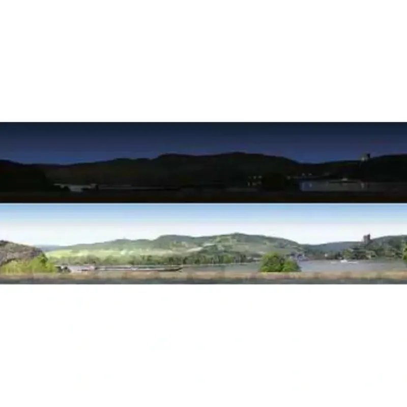 Hot Busch 2876 HO/N/TT Day & Night 198 x 34 cm. Background River Scene - Your Source for Gaming Essentials Trains