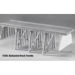 Hot Campbell Scale Models 301 HO 50' Ballasted Deck Pile Trestle (Less Ties) - Your Source for Gaming Essentials Trains