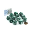 Dice>Case of 12 Deluxe Marble 16mm Round Edge Dice - Green with White Pips - Your Source for Gaming Essentials