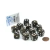 Dice-Case of 12 Deluxe Marble 16mm Round Edge Dice - Brown with White Pips - Your Source for Gaming Essentials