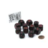 Dice>Case of 12 Deluxe Opaque 16mm Round Edge Dice - Black with Red Pips - Your Source for Gaming Essentials