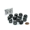 Dice>Case of 12 Deluxe Opaque 16mm Round Edge Dice - Black with White Pips - Your Source for Gaming Essentials