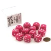 Dice-Case of 12 Deluxe Opaque 16mm Round Edge Dice - Pink with White Pips - Your Source for Gaming Essentials