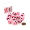 Dice-Case of 12 Deluxe Swirl 16mm Round Edge Dice - Pink with Black Pips - Your Source for Gaming Essentials