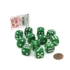 Dice-Case of 12 Deluxe Swirl 16mm Round Edge Dice - Ice Green with White Pips - Your Source for Gaming Essentials