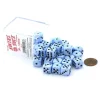 Dice-Case of 36 Deluxe Swirl Small 12mm Round Edge Dice - Blue with Black Pips - Your Source for Gaming Essentials