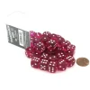 Dice-Case of 36 Deluxe Transparent Small 12mm Round Edge Dice - Magenta with White - Your Source for Gaming Essentials