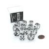 Dice>Case of 12 Deluxe Transparent 16mm Round Edge Dice - Clear with Black Pips - Your Source for Gaming Essentials