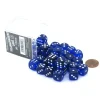 Dice-Case of 36 Deluxe Transparent Small 12mm Round Edge Dice - Blue with White Pips - Your Source for Gaming Essentials