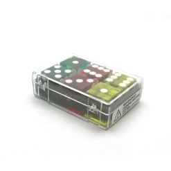 Dice-Case of 6 Large 19mm Transparent Non-Precision Dice - 2 Each of Green Red Yellow - Your Source for Gaming Essentials